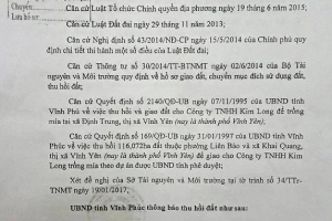 Vĩnh Phúc: Thông báo thu hồi hơn 100ha đất tại TP. Vĩnh Yên có gì đặc biệt?