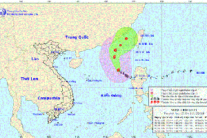 Bão số 7 cách quần đảo Hoàng sa khoảng 550 km