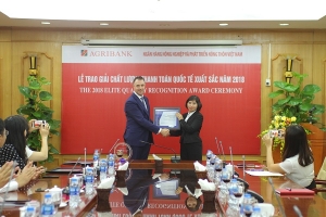 Agribank nhận giải Chất lượng thanh toán xuất sắc năm 2018