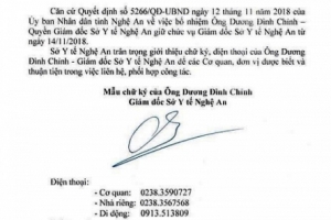 Sở Y tế Nghệ An có tân Giám đốc
