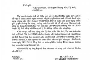 Hà Tĩnh: Vắng họp không lý do, 2 chủ tịch huyện bị phê bình