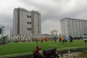 KĐT Thành phố Giao lưu (Nam Từ Liêm, Hà Nội): Đất xây trường học “biến” thành sân bóng