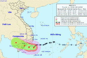 Bão số 9 đang giật cấp 12 chỉ còn cách đảo Phú Quý chưa đầy 100km