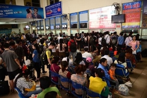 Vé tàu trước Tết Kỷ Hợi 2019: Căng thẳng vé tàu, máy bay ra Bắc