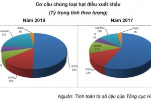 Tháng 1/2019, xuất khẩu hạt điều mang về hơn 280 triệu USD