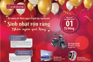 Agribank dành 6.000 giải thưởng tri ân khách hàng dịp 31 năm thành lập