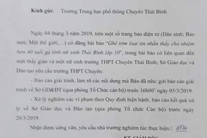 Vụ thầy giáo trường chuyên nhắn tin 'gạ tình' nữ sinh: Sở GD&ĐT Thái Bình nói gì?