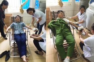 Thanh Hóa: Hai cán bộ công an huyện Cẩm Thủy hiến máu cứu thai phụ