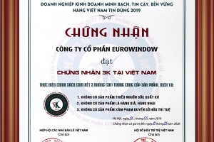 Eurowindow được vinh danh tại Lễ trao chứng nhận Hàng Việt Nam tin dùng 2019