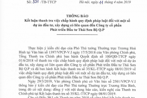 Công ty Thái Sơn: Phát lộ loạt vi phạm “khủng”