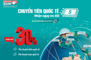Kienlongbank giảm 30% phí thanh toán quốc tế đến cuối năm 2019