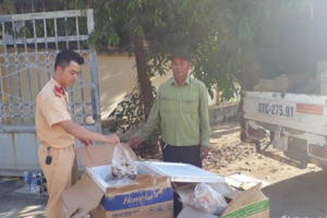 Nghệ An: Chặn đứng vụ vận chuyển 1.500 bánh quẩy "lởm", 50 kg nội tạng hôi thối