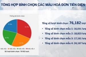 Công bố kết quả cuộc bình chọn mẫu hóa đơn tiền điện mới