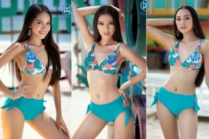 Thí sinh Miss World Việt Nam diện bikini thả dáng giữa biển trời Đà Nẵng