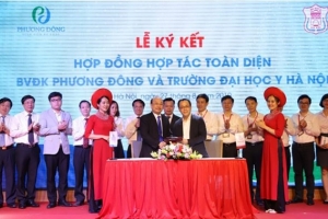 Bệnh viện Đa khoa Phương Đông cùng Đại học Y Hà Nội hợp tác toàn diện chuyên sâu về y tế