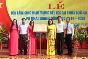 Trường Tiểu học Định Trung (Vĩnh Yên, Vĩnh Phúc) đón nhận trường đạt chuẩn quốc gia mức độ 2