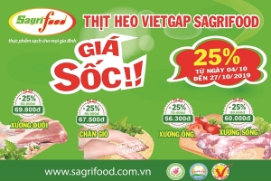 Sagrifood giảm giá sốc 25% từ 4 - 27/10/2019
