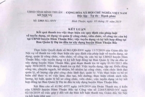 Bình Thuận: Nhiều thiếu sót, sai phạm trong việc tuyển dụng, quản lý công chức tại Hàm Thuận Bắc