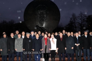 Chủ tịch Quốc hội dâng hoa tại Quảng trường Hồ Chí Minh, Thủ đô Moscow
