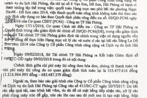 Tiếp bài, Công ty CP Công trình công cộng và dịch vụ du lịch Hải Phòng: Đừng để vụ việc “chìm xuồng”