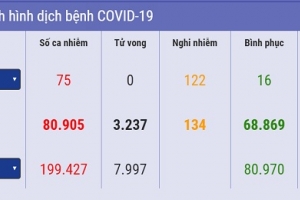 Tối 18/3: Việt Nam có 75 ca nhiễm Covid-19