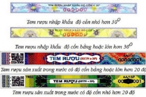 Rượu sản xuất và rượu nhập khẩu phải được dán tem