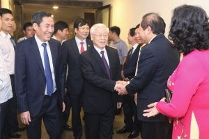 Tổng Bí thư, Chủ tịch nước Nguyễn Phú Trọng chúc mừng 70 năm thành lập Hội Nhà báo Việt Nam