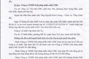 CMC bị khách hàng kiện ra toà vì cho rằng cung cấp sản phẩm kém chất lượng?