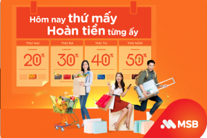"Hôm nay thứ mấy, hoàn tiền từng ấy" khi chi tiêu thẻ tín dụng quốc tế MSB