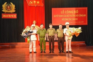 Bộ trưởng Bộ Công an bổ nhiệm 2 Phó Giám đốc Công an tỉnh Phú Thọ