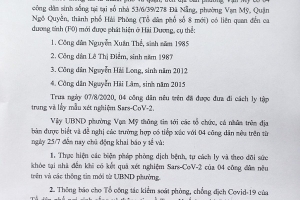 Hải Phòng: Sở Y tế vừa thông tin 35 trường hợp F1 liên quan đến BN751 có kết quả âm tính
