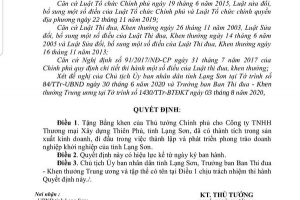 Doanh nghiệp hội viên Hiệp hội VATAP vinh dự được Thủ tướng Chính phủ tặng Bằng khen