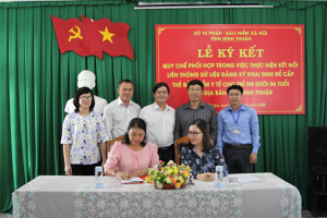 Bình Thuận: Ký kết Quy chế phối hợp cấp thẻ BHYT cho trẻ em dưới 6 tuổi