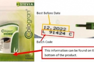 Thu hồi chất tạo ngọt Cologran Stevia vì có chứa phụ gia thực phẩm