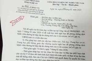 Nghệ An: Cho học sinh nghỉ học để phòng chống dịch do virus Corona