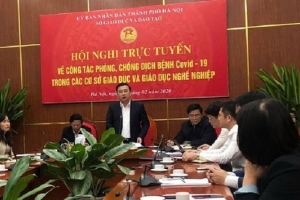 Sở GD&ĐT Hà Nội họp trực tuyến 31 điểm cầu về công tác phòng chống dịch Covid-19