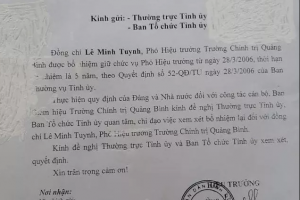 Quảng Bình: Phó hiệu trưởng trường chính trị hết thời hạn bổ nhiệm 9 năm vẫn... làm việc bình thường?