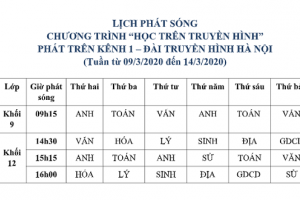 Phát sóng truyền hình chương trình dạy học sinh khối 9, 12