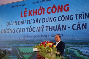 Thủ tướng phát lệnh khởi công tuyến cao tốc Mỹ Thuận - Cần Thơ