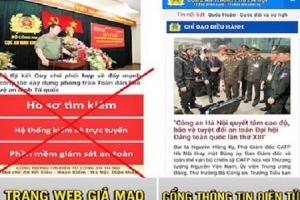 Cảnh giác trước trang điện tử giả mạo Cổng Thông tin điện tử Công an Hà Nội