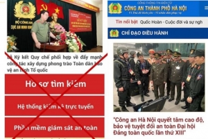 Phát hiện trang điện tử giả mạo Cổng Thông tin của Công an thành phố Hà Nội