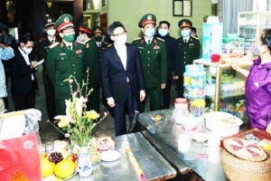 Phó Thủ tướng Vũ Đức Đam chúc Tết đồng bào trong khu cách ly