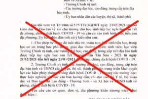 Quảng Nam: Công văn của UBND tỉnh cho học sinh tiếp tục nghỉ học là giả mạo