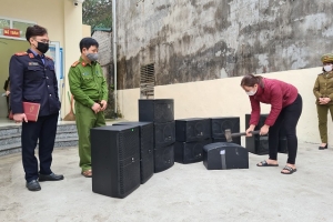Hà Giang: Xử phạt gần 20 triệu đồng và tiêu hủy sản phẩm Loa giả nhãn hiệu JBL