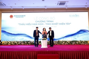 Karofi và Bộ Giáo dục tặng 50 triệu lít nước tinh khiết tới học sinh miền Tây mùa hạn mặn