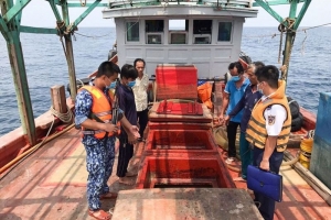 Kiên Giang: Phát hiện, bắt giữ tàu chở trên 100.000 lít dầu DO không rõ nguồn gốc
