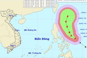 Xuất hiện siêu bão giật trên cấp 17, gần biển Đông
