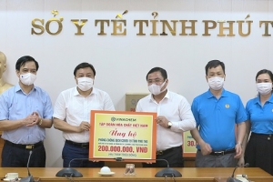 Ủng hộ kinh phí và vật tư y tế cho tỉnh Phú Thọ để phòng chống dịch bệnh COVID -19
