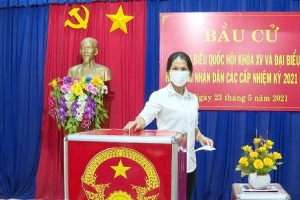 Bình Phước: 78 khu vực bỏ phiếu tại huyện Chơn Thành đồng loạt khai mạc cuộc bầu cử
