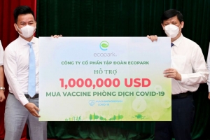 Ecopark trao 1 triệu USD ủng hộ quỹ Vaccine Covid19 của chính phủ
